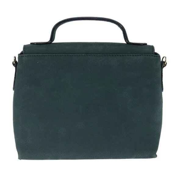 CELINE Hand Bag Leather 2way Green Gold Auth 94979 - Picture 3 of 16